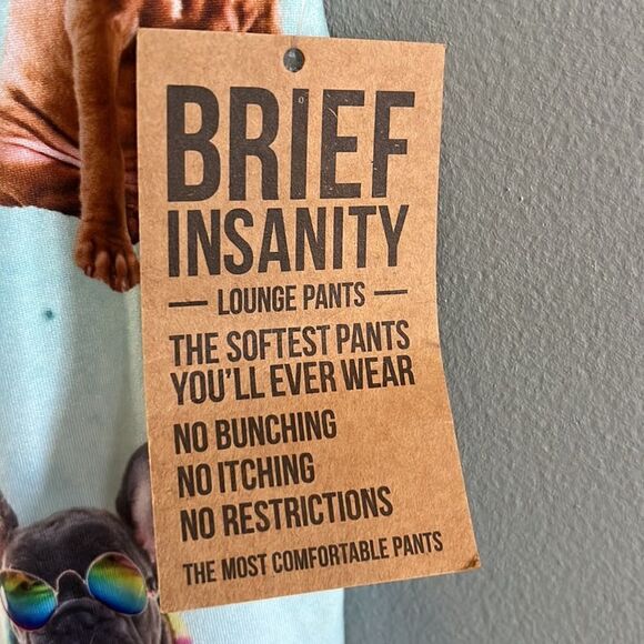 Women’s S “Brief Insanity” Soft Cozy Velvety New Sleep pants PJ’s￼ Dog Lovers - Picture 9 of 15